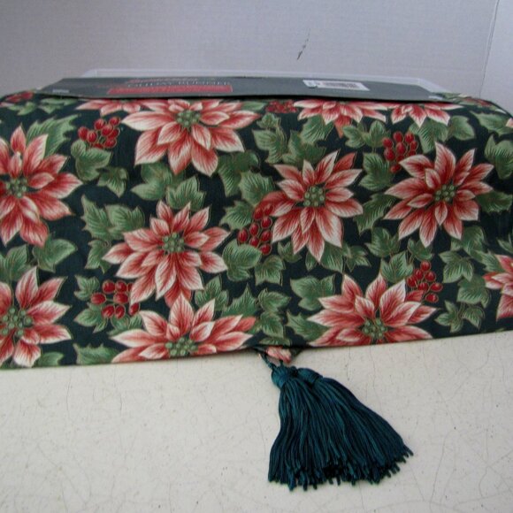 Vintage Santa's Kitchen Holiday Table Runner Detachable Tassels 13x70 in NOS - Picture 1 of 4
